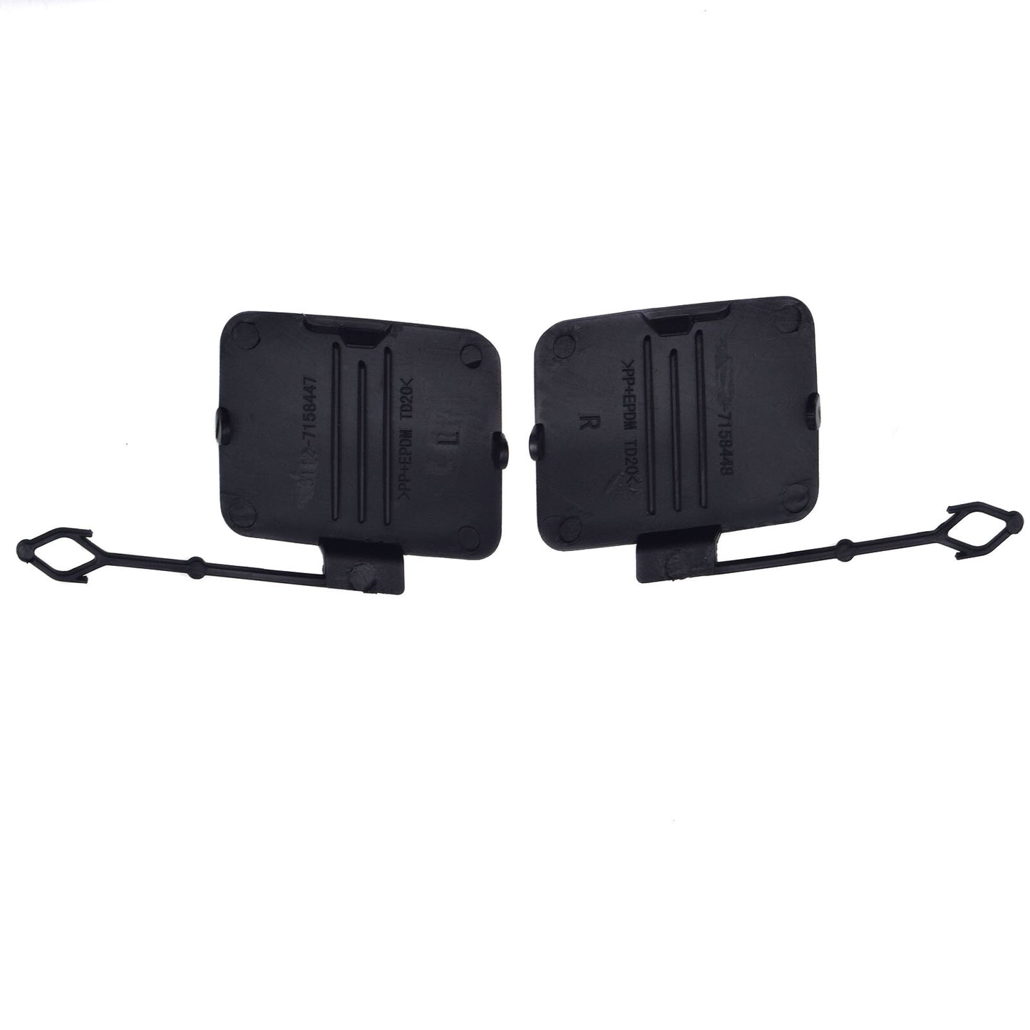 for E70 X5 2007 - 10 New Double Black Rear Left Tow Hook Hole Cover 2x- v
