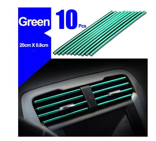 Green decorative strip for car air conditioning sockets suitable for Cadillacs