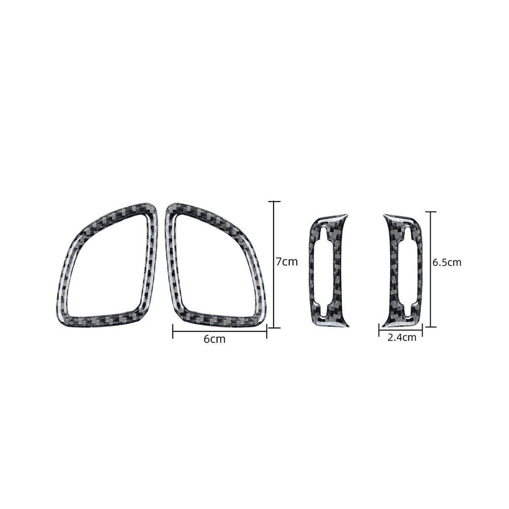 4X Carbon Fiber Interior Central Console Cover Trim For FX4 2004-2008 v