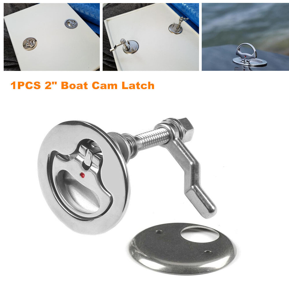 1-Pack 2-inch Boat Cam Latch Marine Boat Latch Flushing Latch Lift + Backplate - n
