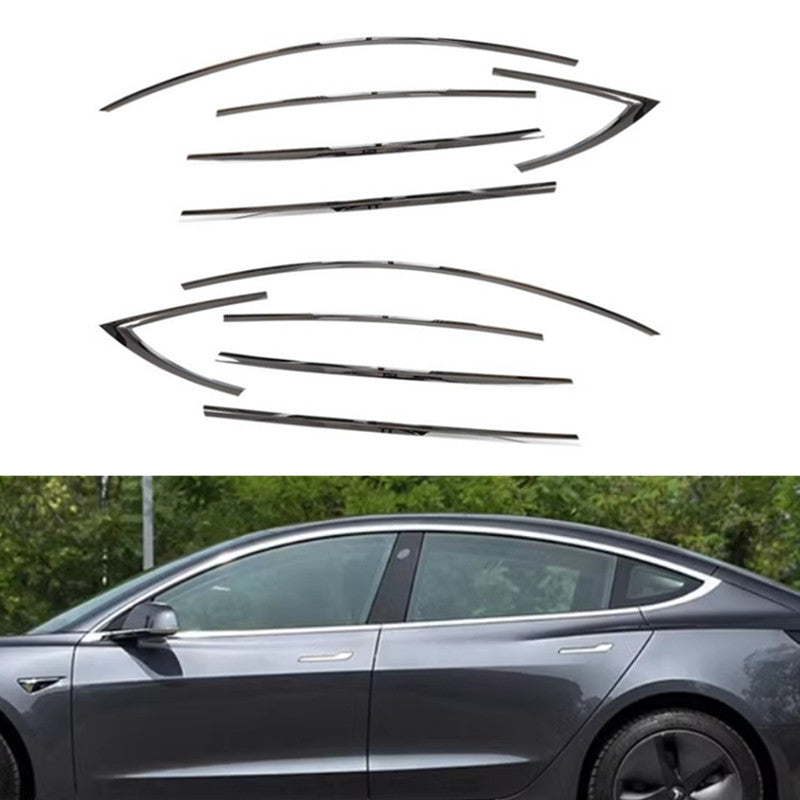 For 20-24 for Model Y Chrome Window Moulding Strip Weatherstrip Pillar Trim B n