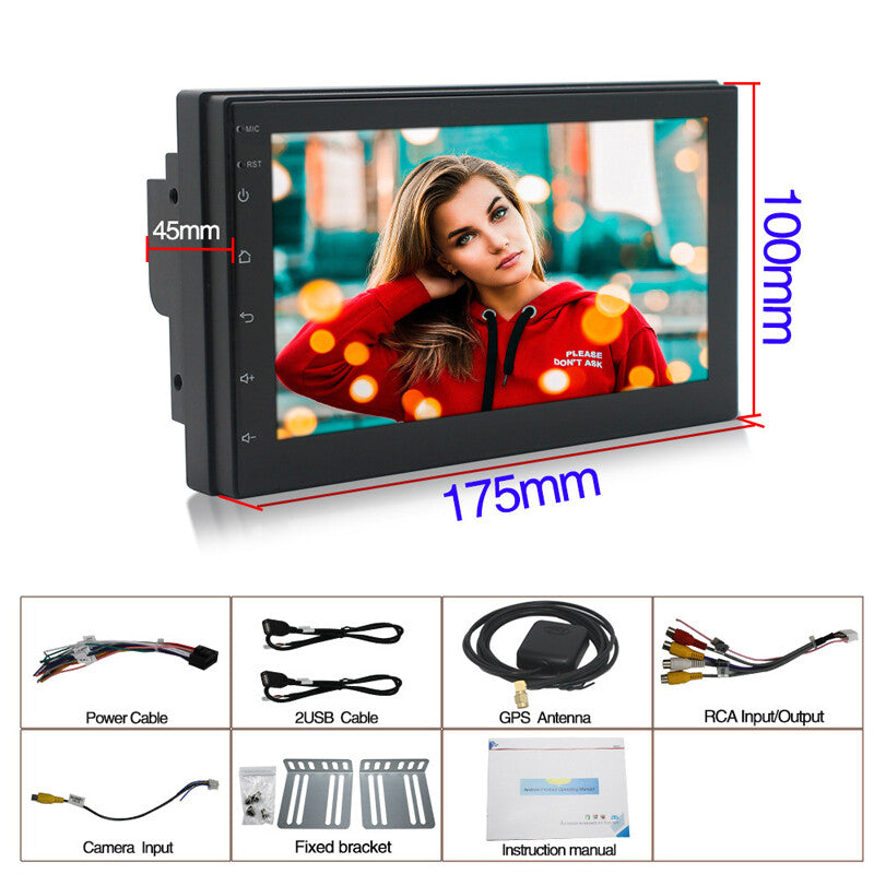 7-inch Android 10.1 2DIN Car MP5 Player, Stereo Radio, GPS Navigation, WiFi, Mirror Link - n