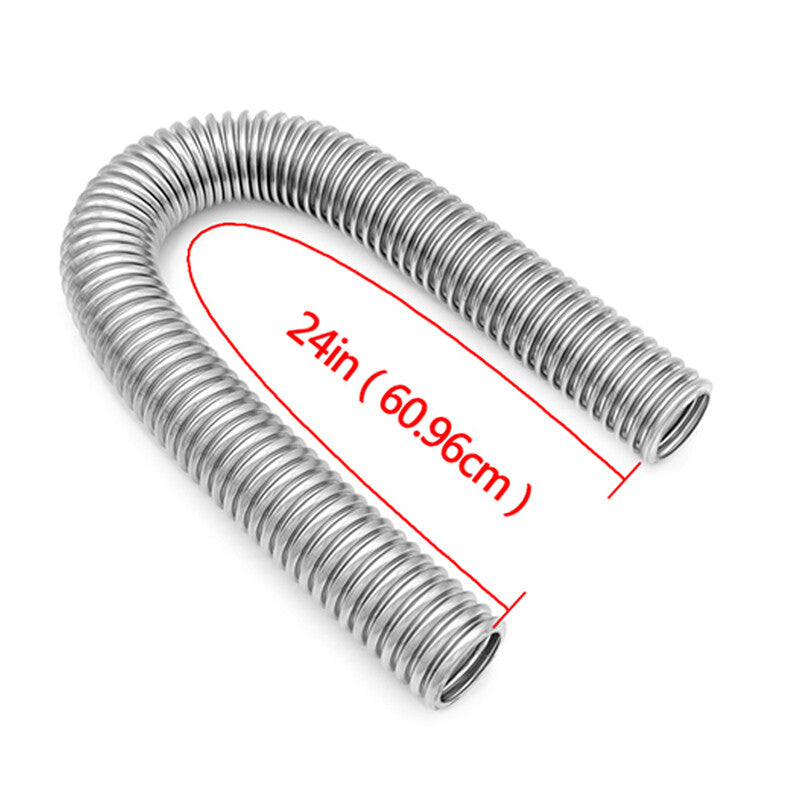US Adjustable 24 Stainless Steel Upper/Lower Radiator Hose Set with Chrome Caps v