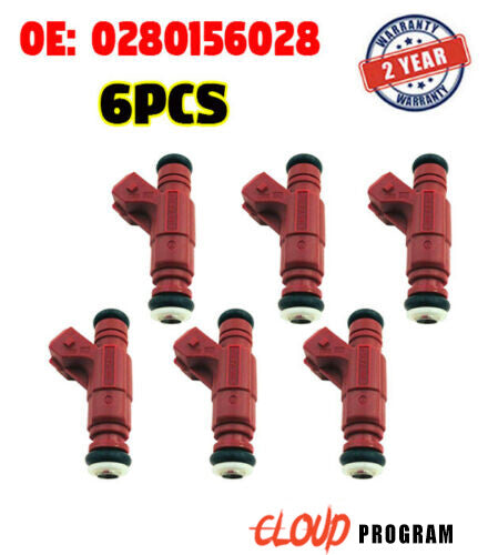 6 Pcs Fuel Injectors 0280156028 Fit for Mercury Mountaineer Explorer 4.0L v