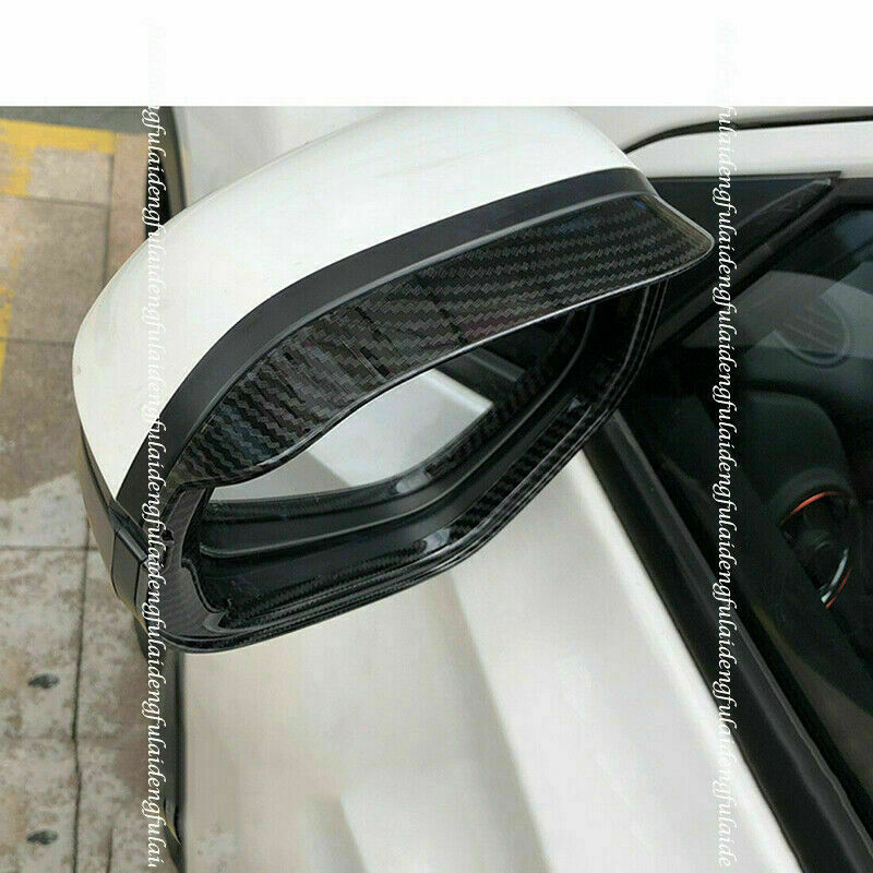 2X for Honda for Civic 2016-2021 Carbon Fiber Rearview Side Mirror Rain Visor Cover