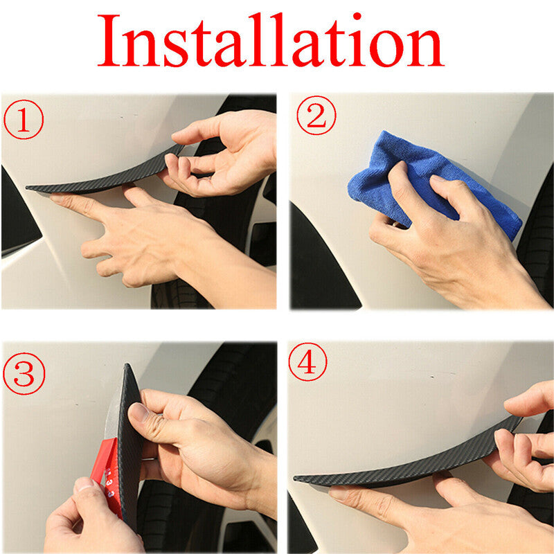 6-Piece General Motors Front Bumper Lip Splitter with Carbon Fiber External Rubber Sheets n