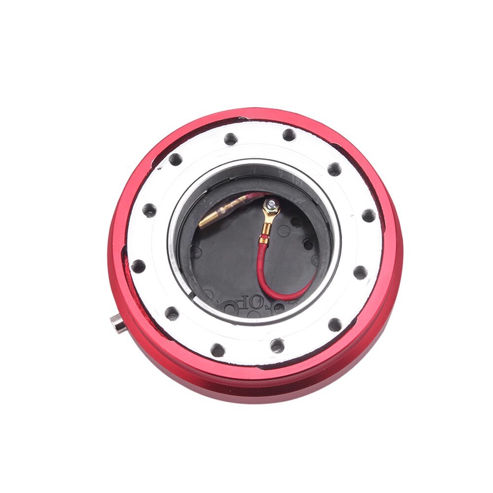 JDM BLACK 6-HOLE STEERING WHEEL 1 THIN QUICK RELEASE SHORT HUB ADAPTER KIT