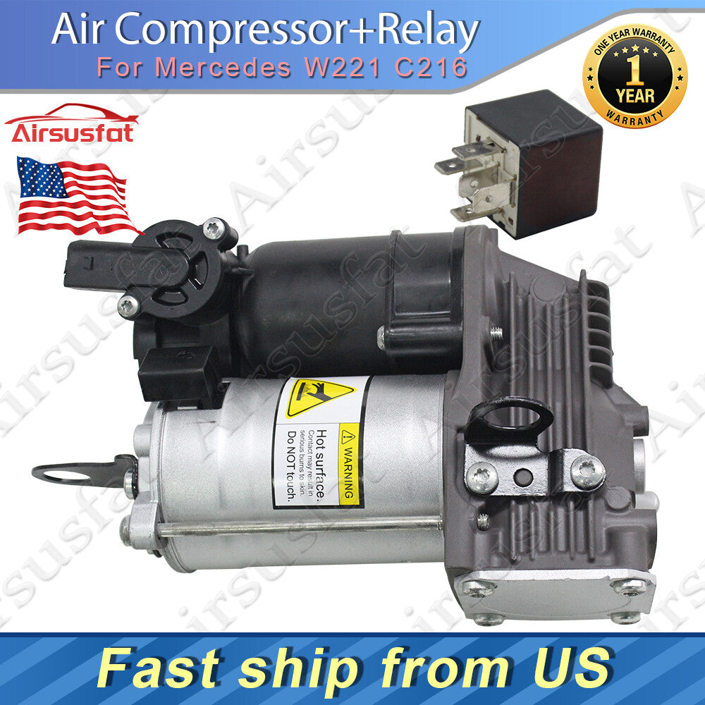 for Mercedes Benz W221 S550 C216 CL550 Air Suspension Compressor Pump + Relay US