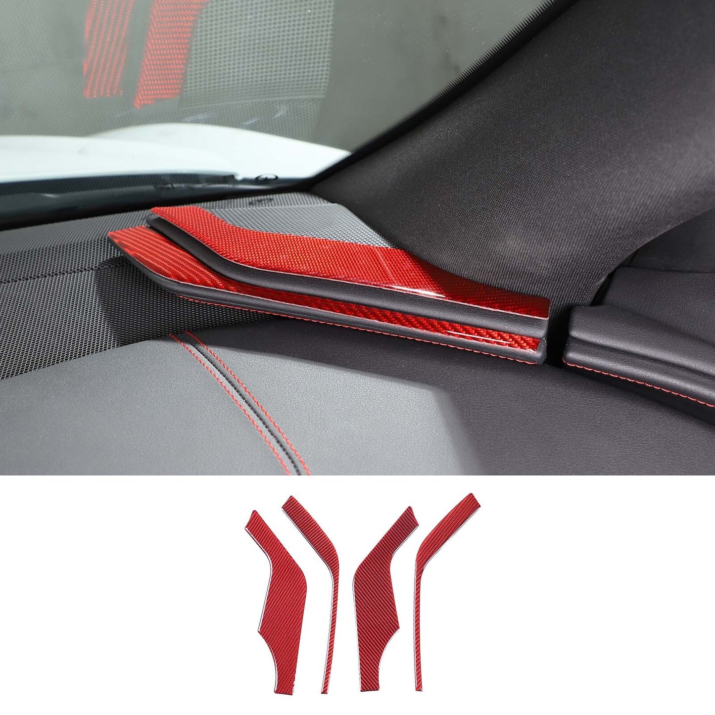 Carbon fiber steering wheel button frame suitable for Tacoma 11-15 Sequoia 14-20- v