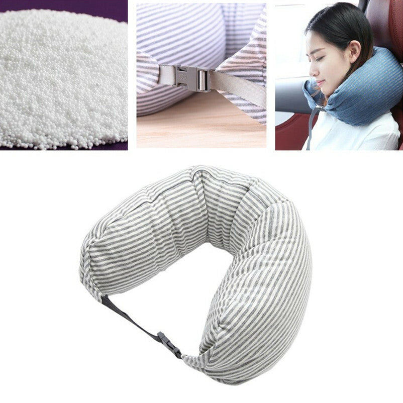 1x Car Universal 2.2FT Travel Soft U-Shaped Neck Pillow Long Strips Cervical Mat