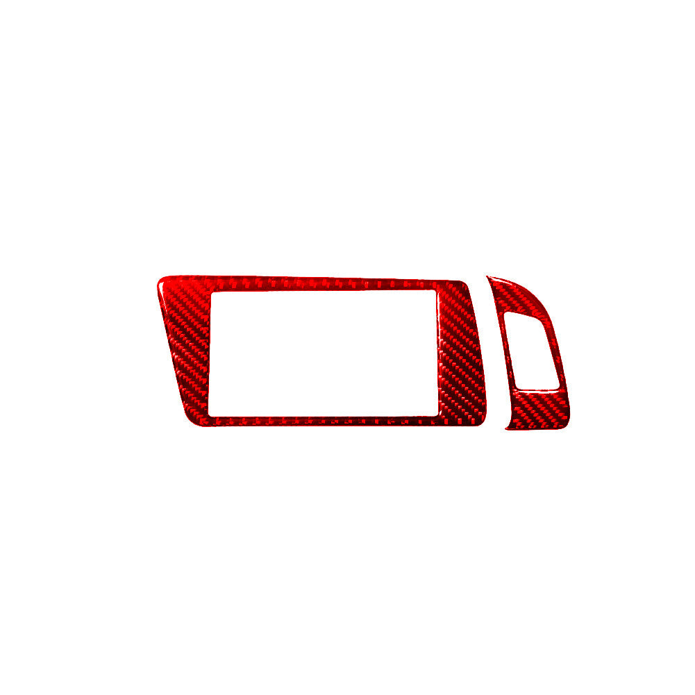 for Audi Q5 2009-2017 Display Double Flashing Button Trim Cover Carbon Fiber Red