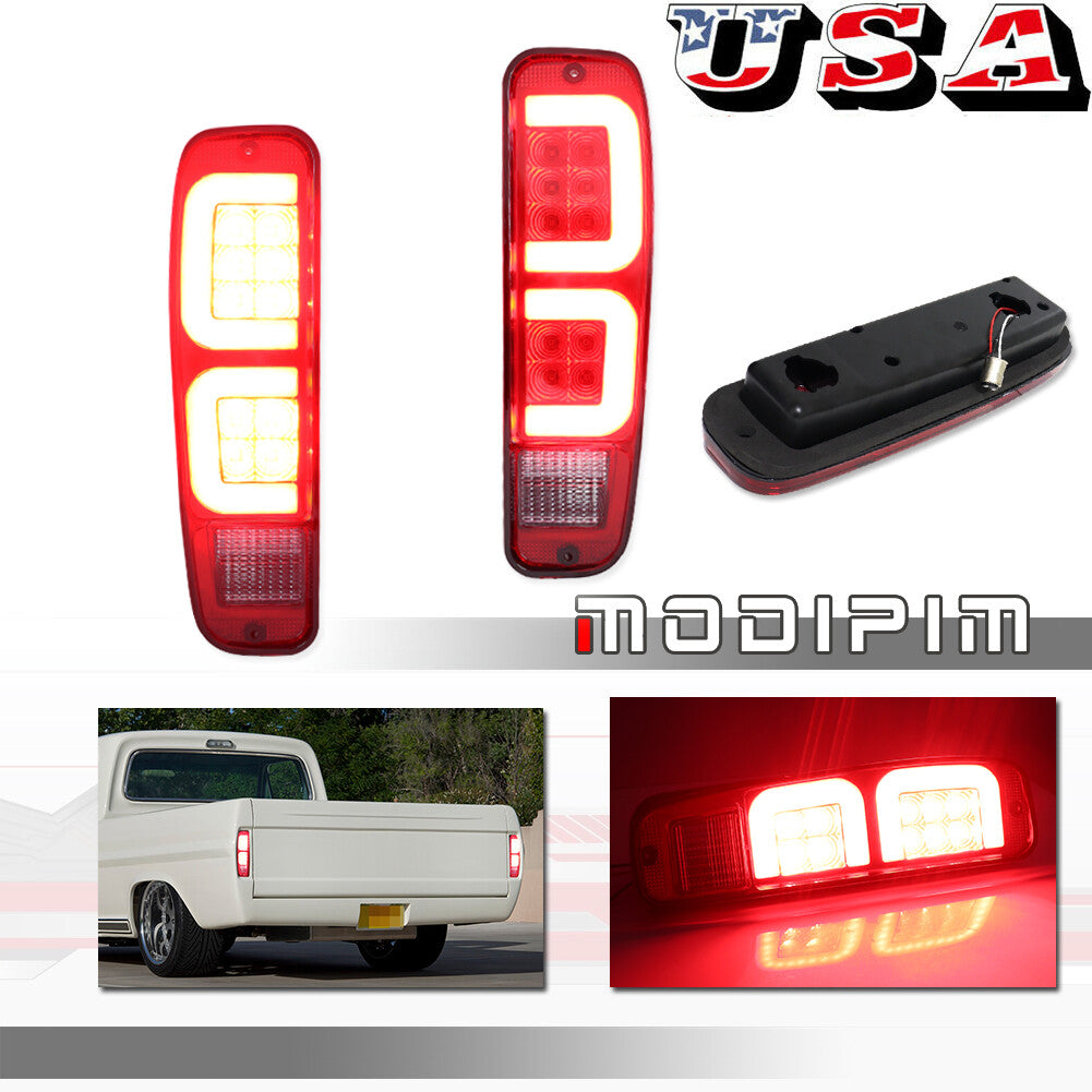 Replacement taillights with OE pickups for 74-91 for Ford for Mustang F150 F250 F350 Styleside models.