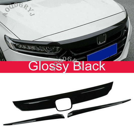 Hood Lid Bonnet Grille Moulding Cover Trim for Honda Accord 18-2020 Glossy Black