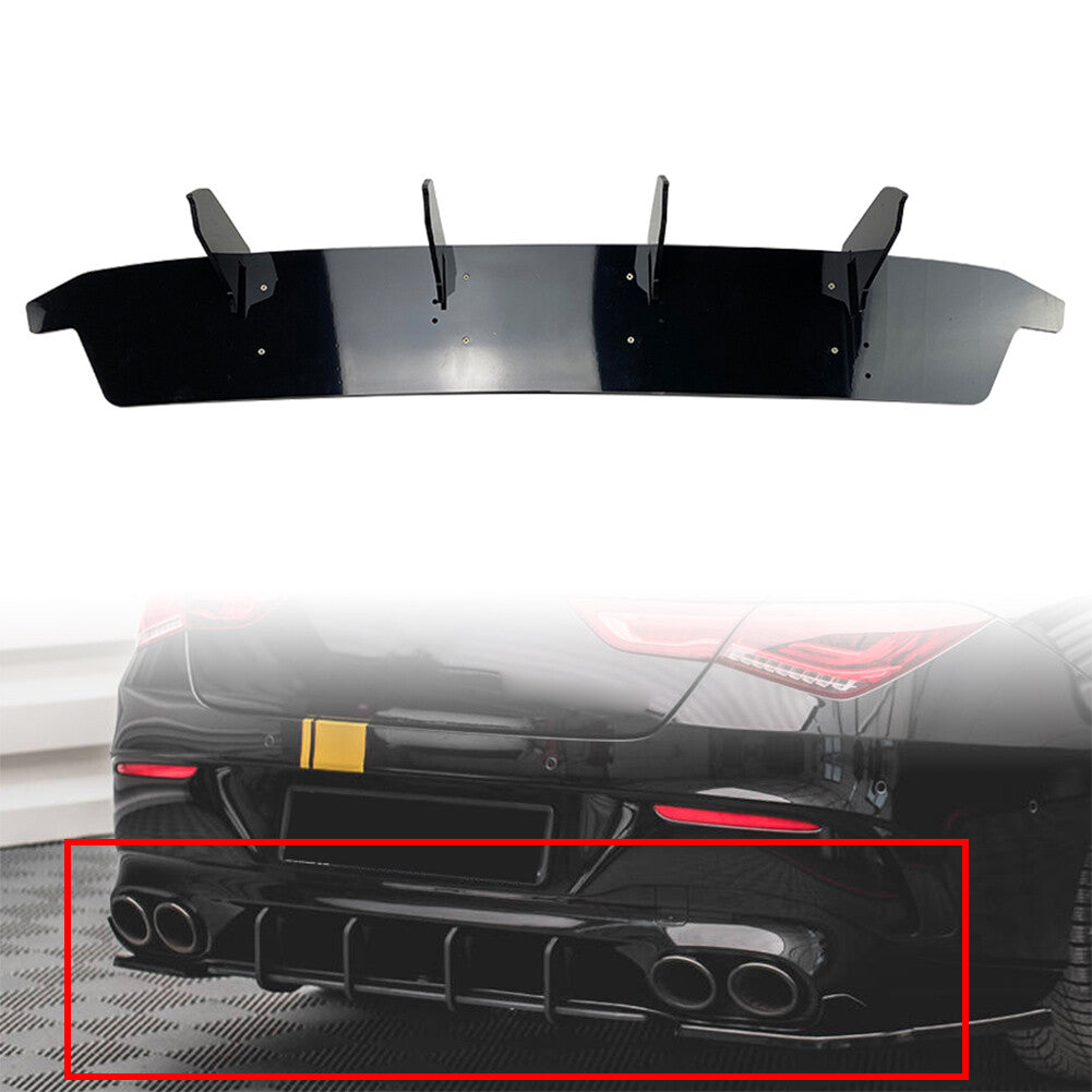 Car Rear Bumper Diffuser Lip for Mercedes-Benz CLA-Class C118 2019+ Black