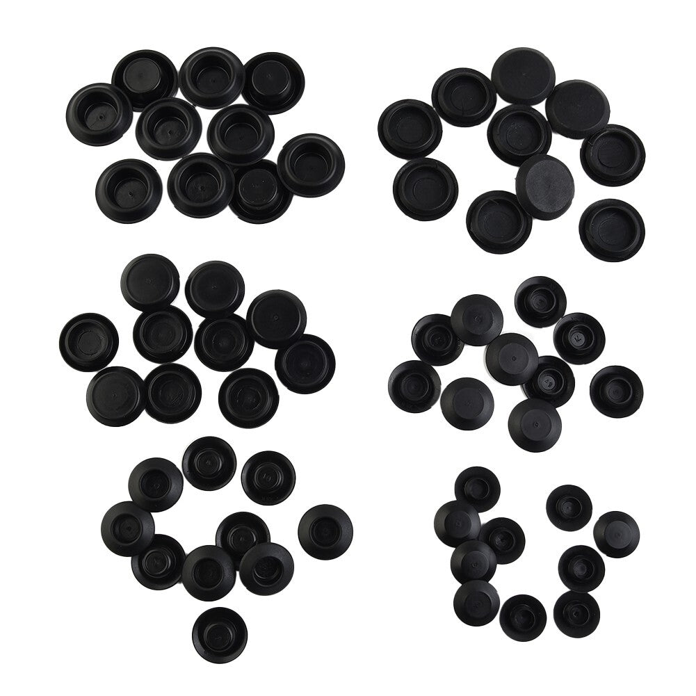 Black Plastic Hole Plug Kit for Auto Body Repairs 60 Piece Assortment