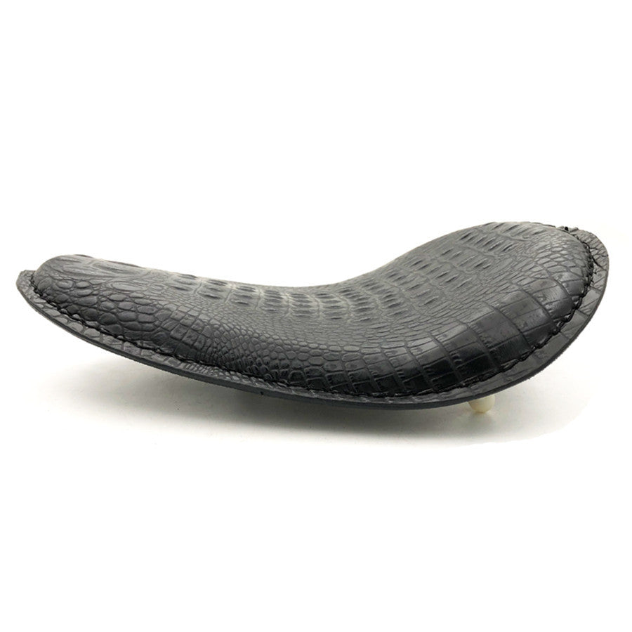 Black Crocodile Leather Solo Driver for Seat SpringBracket for Harley Bobber Custom Q