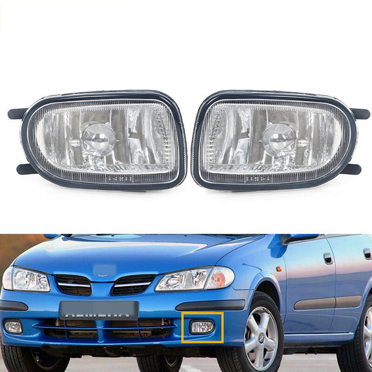 Pair Front Fog Lights Driving Lamp headlight For Almera Sunny 2000-2004 v