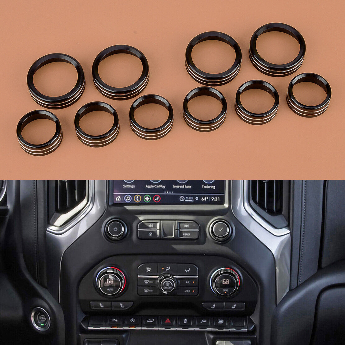 Air Conditioner Control Knob Ring Fit for Chevy Silverado for GMC for Sierra 19-2023 v