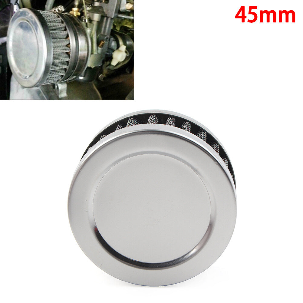 Motorcycle Scooter Stainless Steel 45mm Air Intake Filter Cleaner w/ Clamp Q