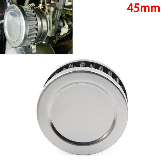 Motorcycle Scooter Stainless Steel 45mm Air Intake Filter Cleaner w/ Clamp Q