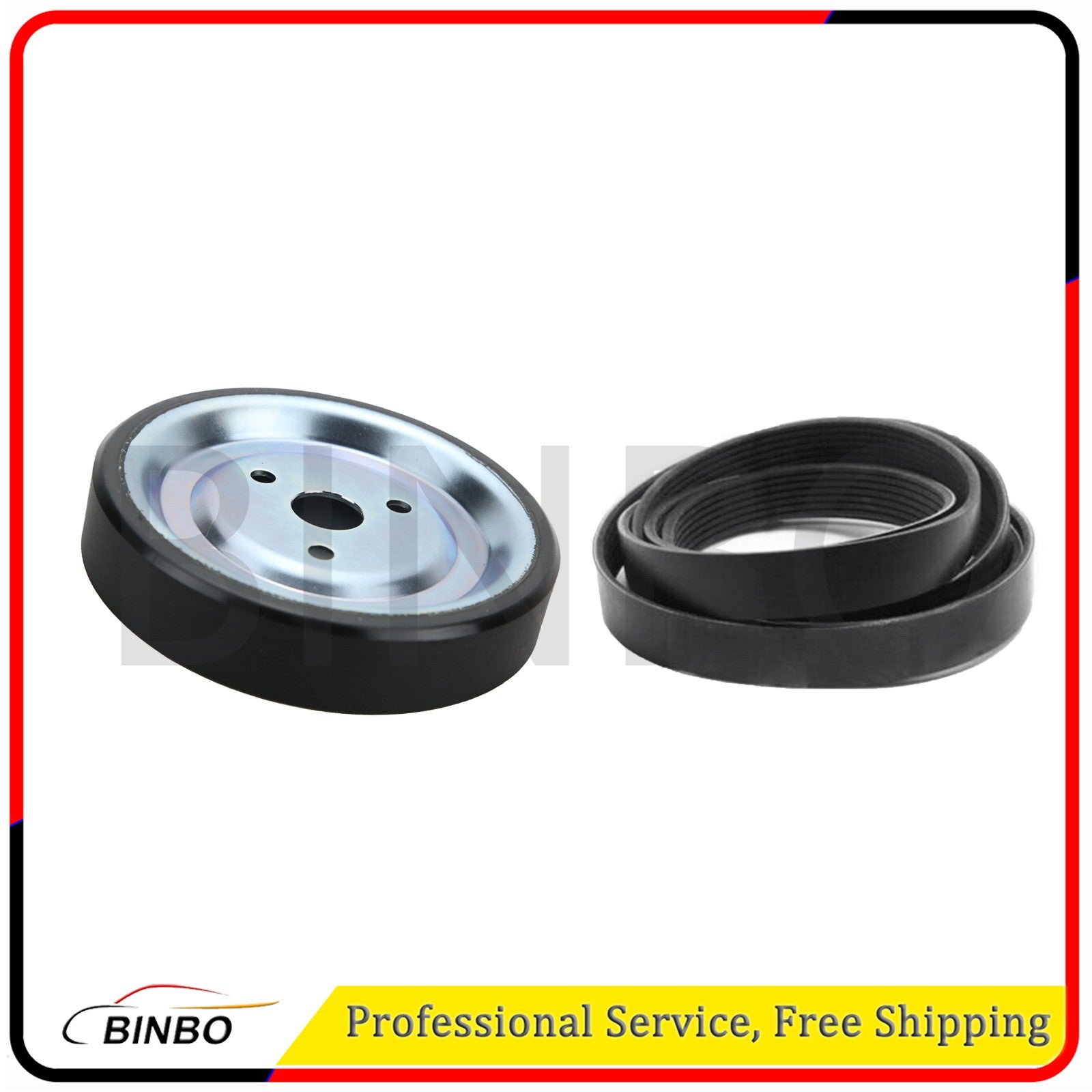 4pcs Drive Belt Kit with Tensioner Assembly+Friction Pulley for Mini 1.6L Cooper Q