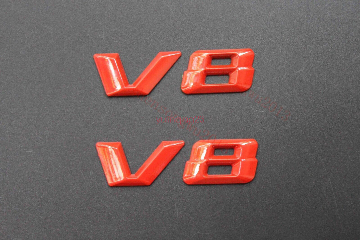 Red Black V8 BITURBO Number Letters Trunk Emblem Badge Sticker for AMG NEW