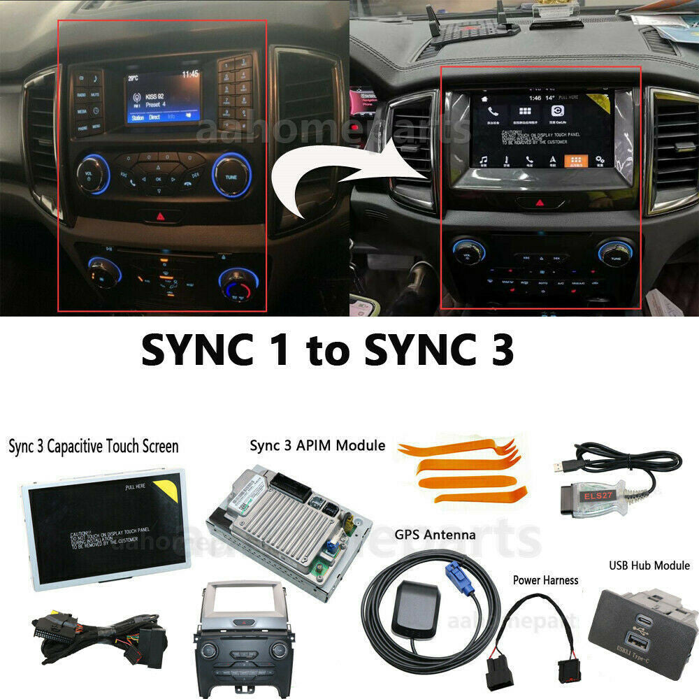 SYNC 1 to SYNC 3 Upgrade Kit 3.4V Carplay APIM Module 4 TO 8 for Ford Ranger