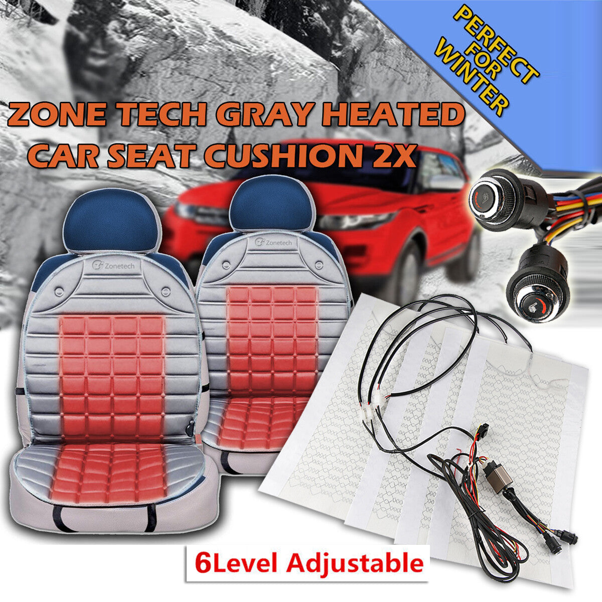 4 x 12V Universal Carbon Fiber Car for Seat Heater Element for Seat Heater Heating Pad Kit