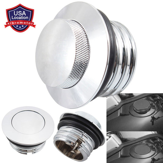 Chrome Flush Mount Pop Up Fuel Vented Tank Gas Cap for Harley Davidson 1988-2024 Q