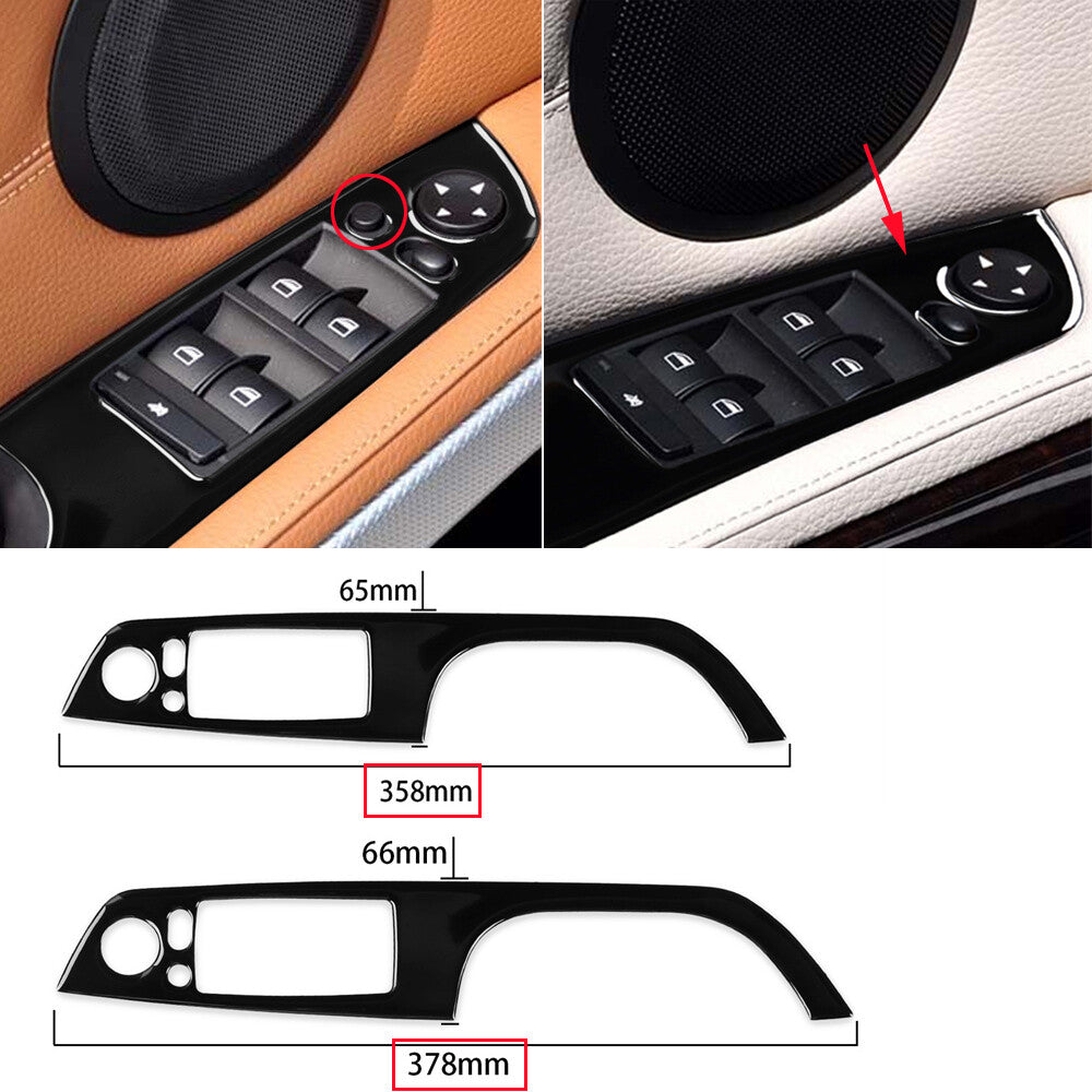 Black Inner Window Lift Switch Button Cover for BMW 3 Series E90 E92 E93 2005-12