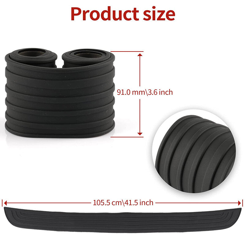 Universal rubber rear bumper protector, scratch resistant, trunk protector, 41.5x3.6- n