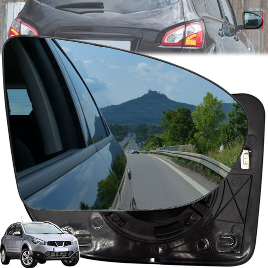 for Nissan Dualis J10 2006-2013 Right Door Side Wing Mirror Glass Heated Convex Q