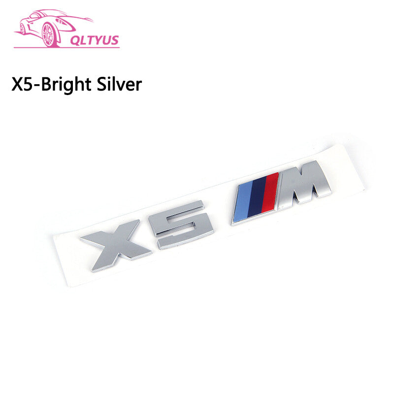 for BMW Silver Trunk Badge X5 M Small Engraved Decal Badge Set