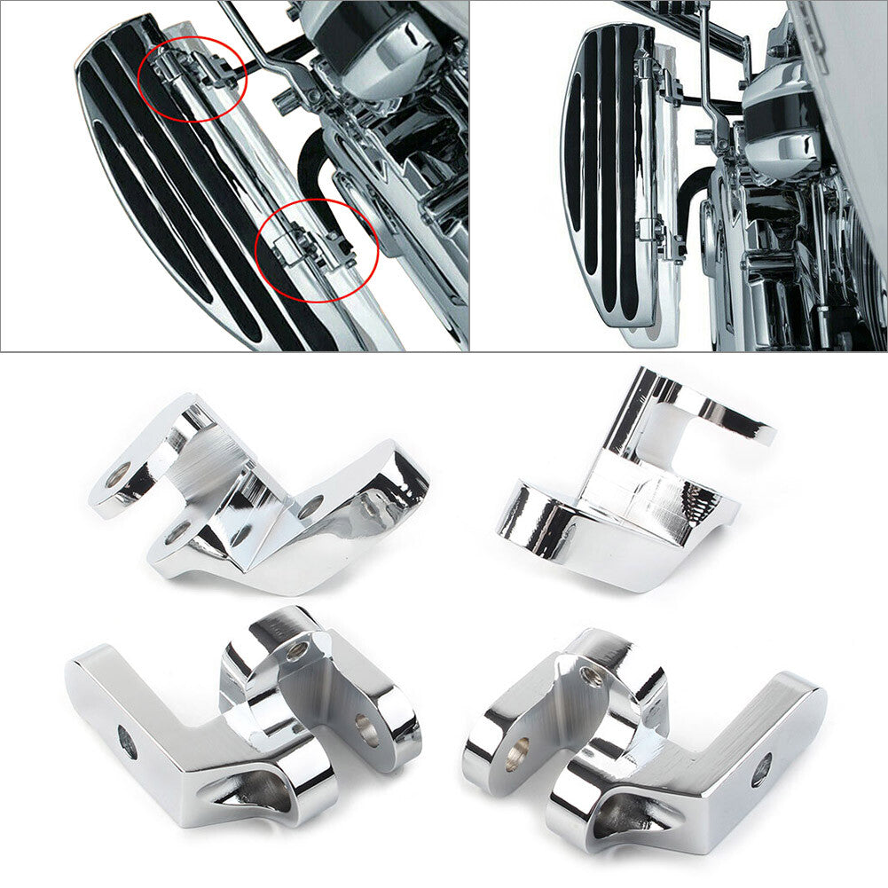 Driver Floorboard Relocation Brackets for Harley Road King Electra 97-16 Chome