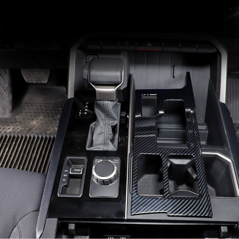 Carbon Fiber Console Gear Shift Box Panel Trim For Tundra 2022 2023 v