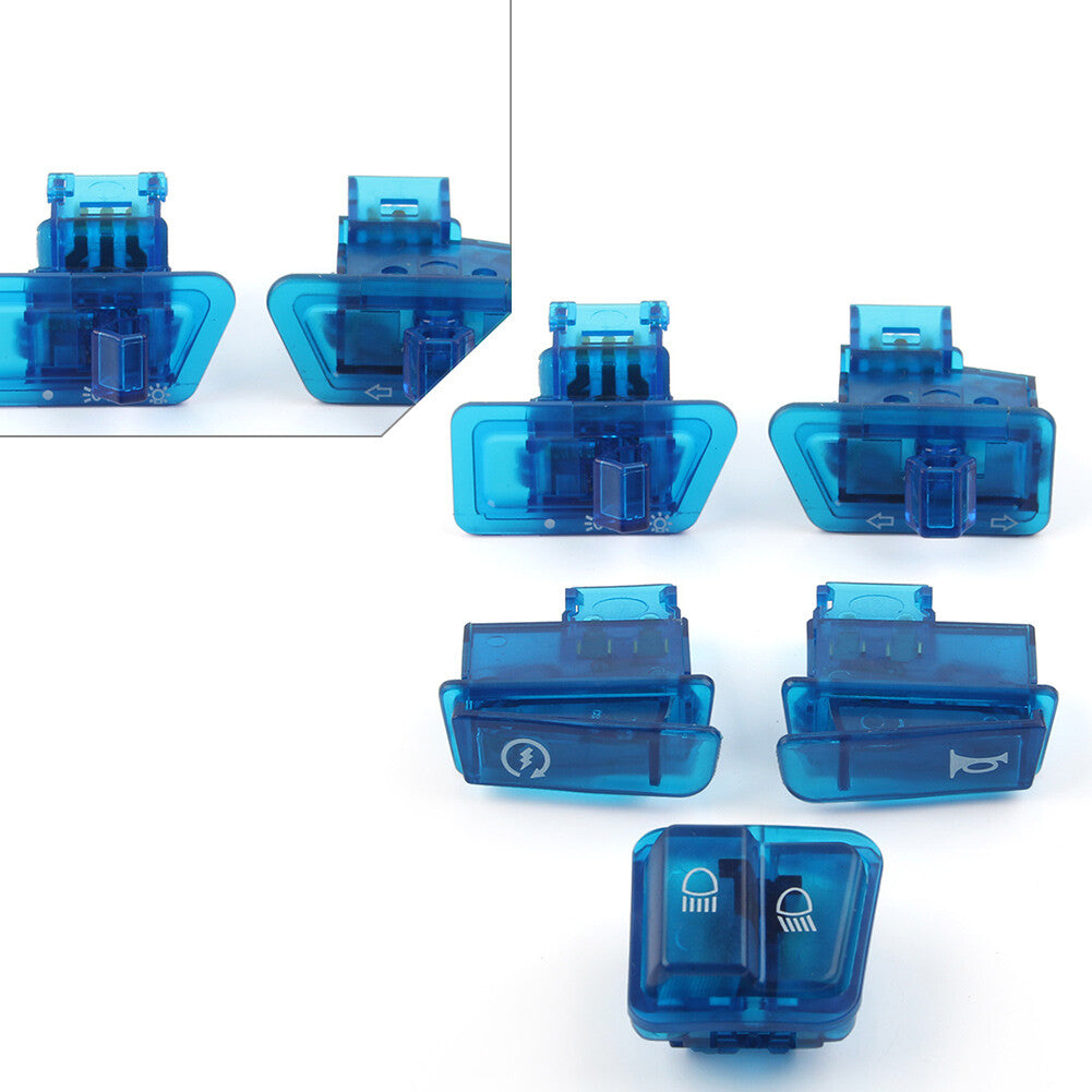 For GY6 50 125 150cc Blue 5x Turn Signal Headlight Ignition Horn Switch Caps Q