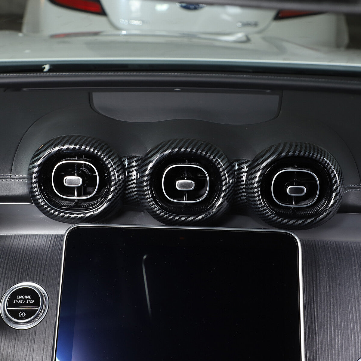 ABS carbon fiber central control air vent socket cover suitable for C-Class 22- n