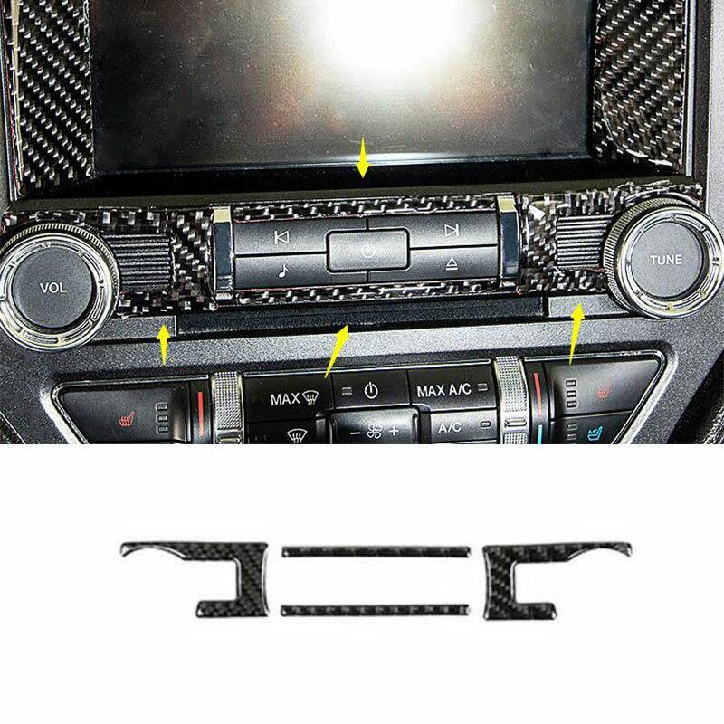 for Ford for Mustang 2015-2022 Carbon Fiber Console Volume Button Control Frame Trim