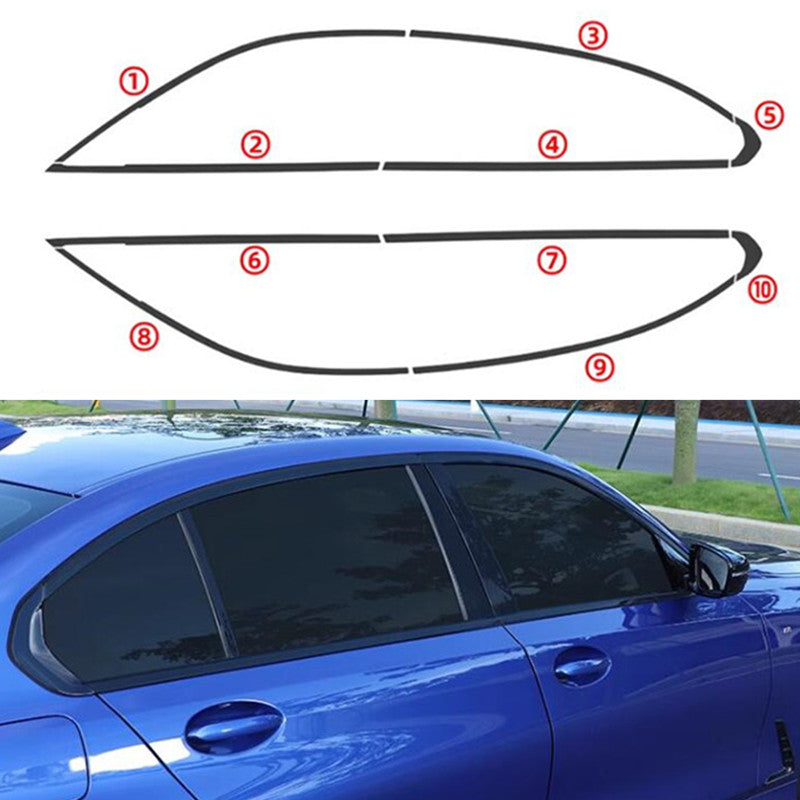 Car Window Strip Cover Trim Steel Black Fit for 3 G20 G28 2021-2024 B n
