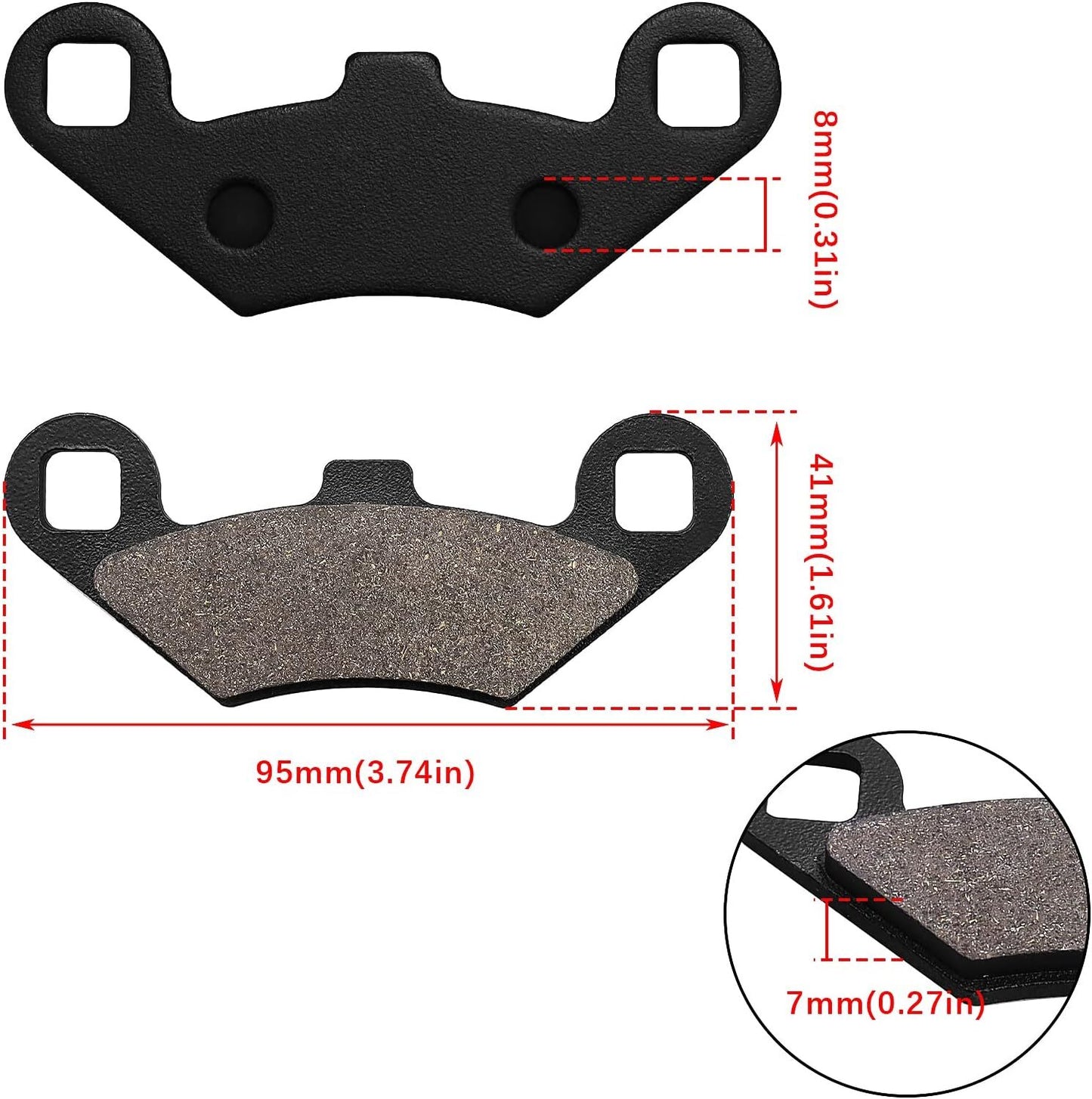 Rear Brake Pads for Polaris Sportsman Trail Boss 325 Trail Blazer 250 1999-2004