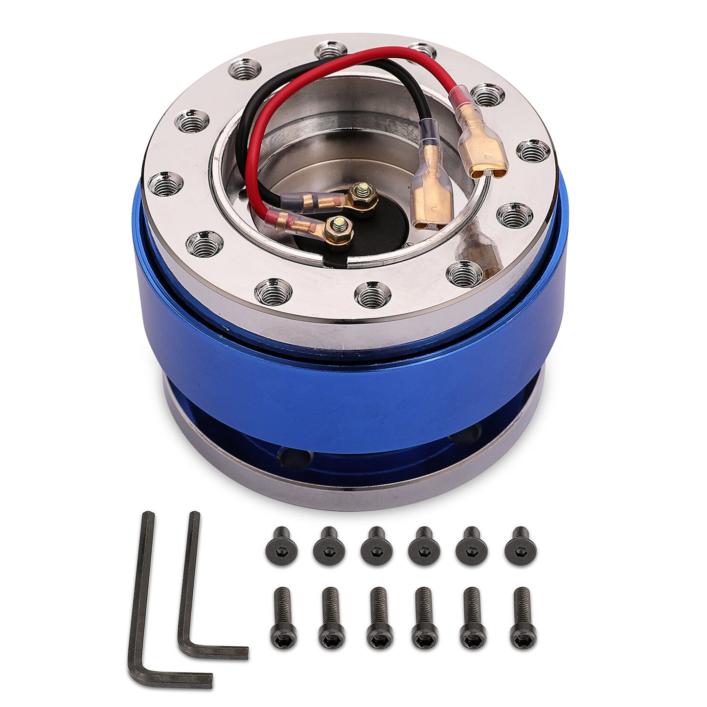 Universal Blue Steering Wheel Quick Release Hub Race Adapter Snap Off Boss Kit