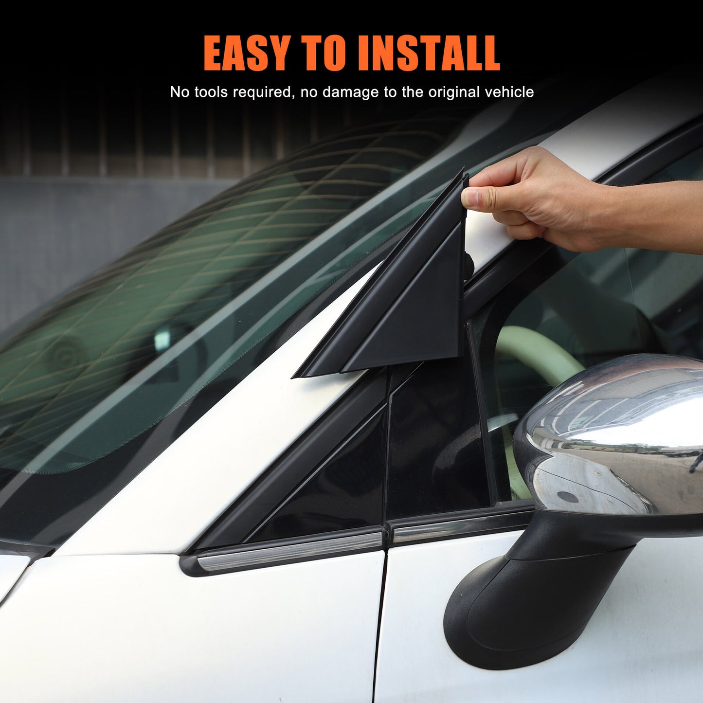 Side mirror triangular panel cover trim for Fiat 500 2010 - 2025 n