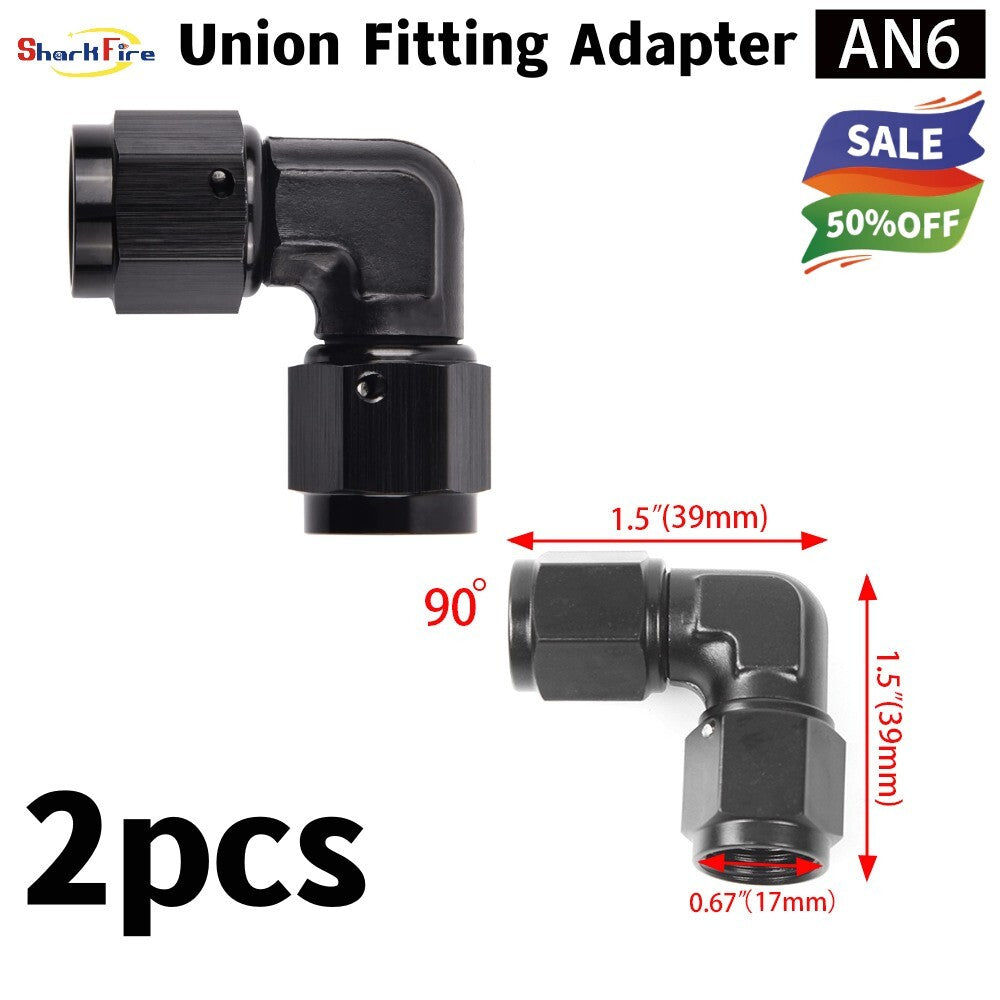 6AN female to 6AN female 90-degree rotary coupler connector adapter aluminum