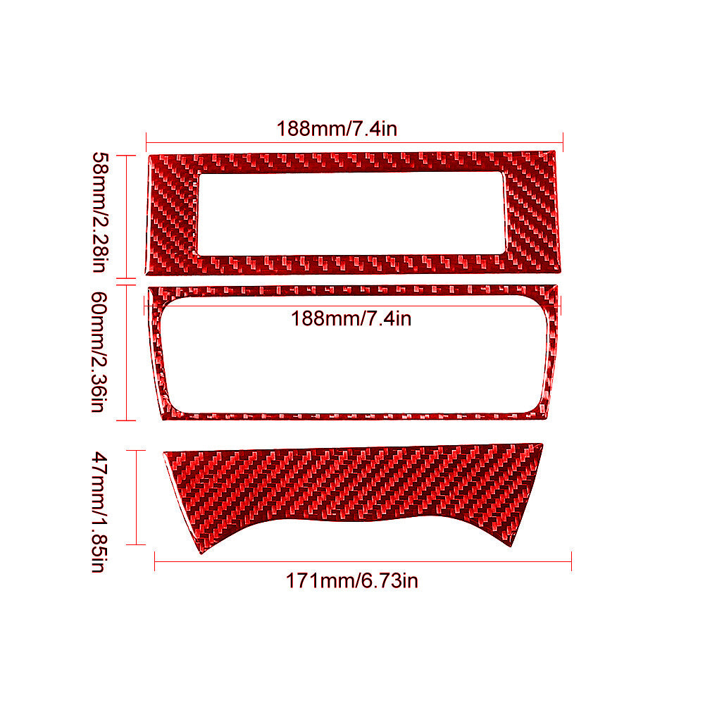 Red Carbon Fiber Speedmeter Panel Cover Trim Sticker for Camry 2007-2011 v