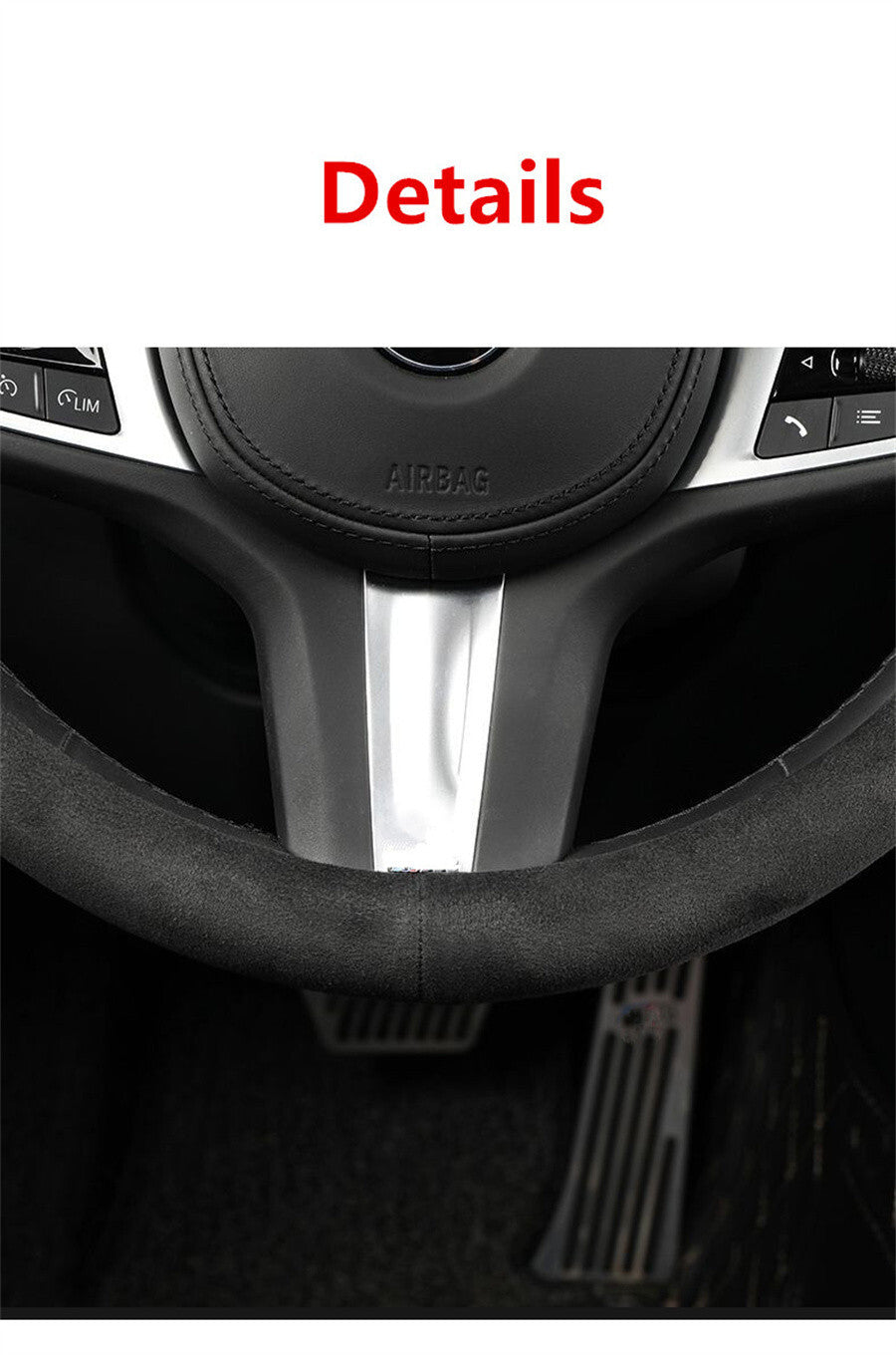 Suede Car Steering Wheel Cover For 38cm/15in Breathable Sweat Absorbing Currency