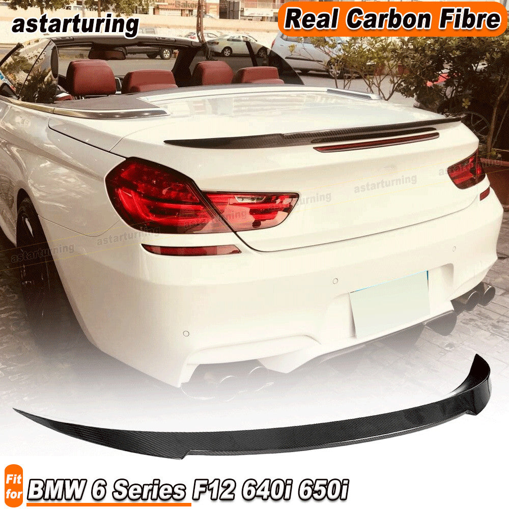 for BMW 6 Series F12 640i 650i Convertible 13-18 REAL Carbon Rear Trunk Spoiler