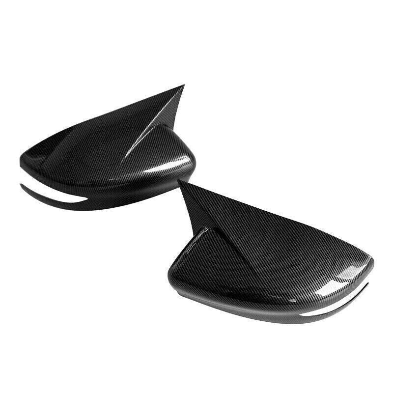 2P Carbon Fiber OX Horn Rear View Mirror Cover Trims for Nissan Sentra 2013-2019