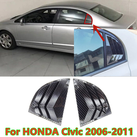 Carbon Fiber Side Vent Window Scoop Louver Cover Trim for Honda for Civic 2006-2011