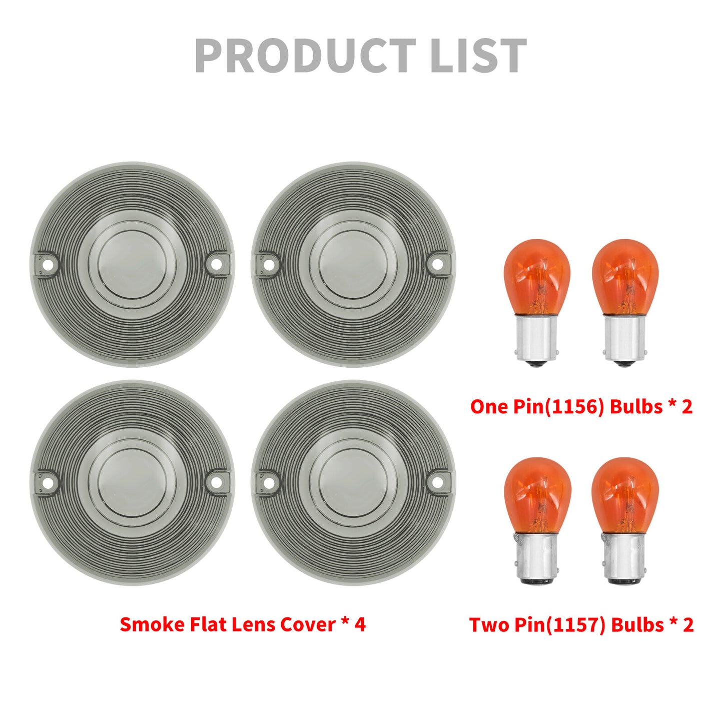Smoke Turn Signal Lens Cover w/ 4pcs Bulbs for Harley Touring Road Electra Glide Q