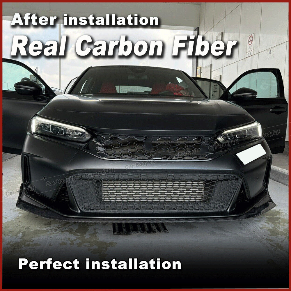 Fit for Honda for Civic 11Th FL5 Type-R 2023+ REAL Carbon Fiber Front Lip Bumper Lip